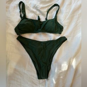 New Aerie green bikini with high cut bottoms